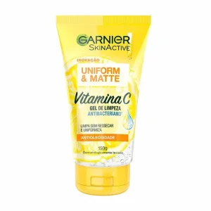 Gel de Limpeza Facial Antibacteriano Garnier Uniform & Matte Vitamina C 150g