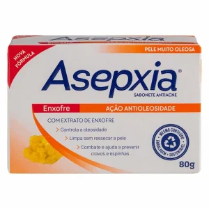 Asepxia Sabonete em Barra Enxofre Ação Anti Oleosidade 80g