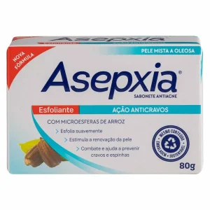 Asepxia Sabonete em Barra Esfoliante Ação Anti Cravos 80g