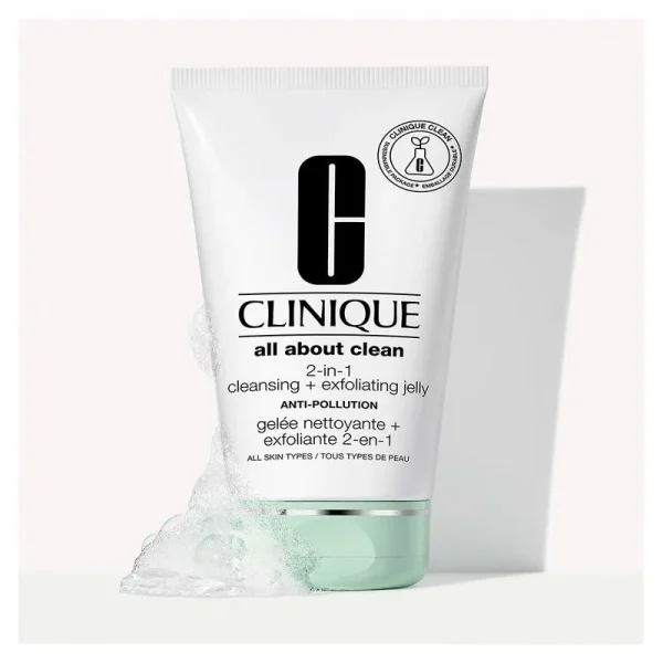 Esfoliante de Limpeza Facial Clinique All About Clean 2 in 1 Cleansing + Exfoliating Jelly 150ml - Imagem 3